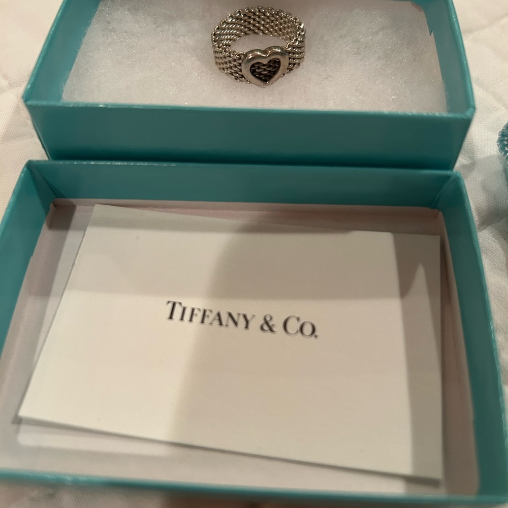 Tiffany & Co. Sterling Silver Mesh Heart Ring